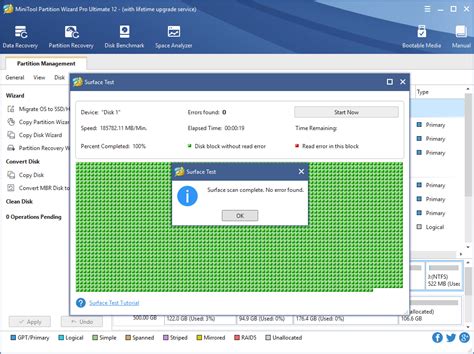 hard drive surface test first blocvk fail|disk surface test minitool.